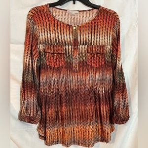 Dress Barn, Established 1962, Retro Long Sleeve Blouse, Size Small